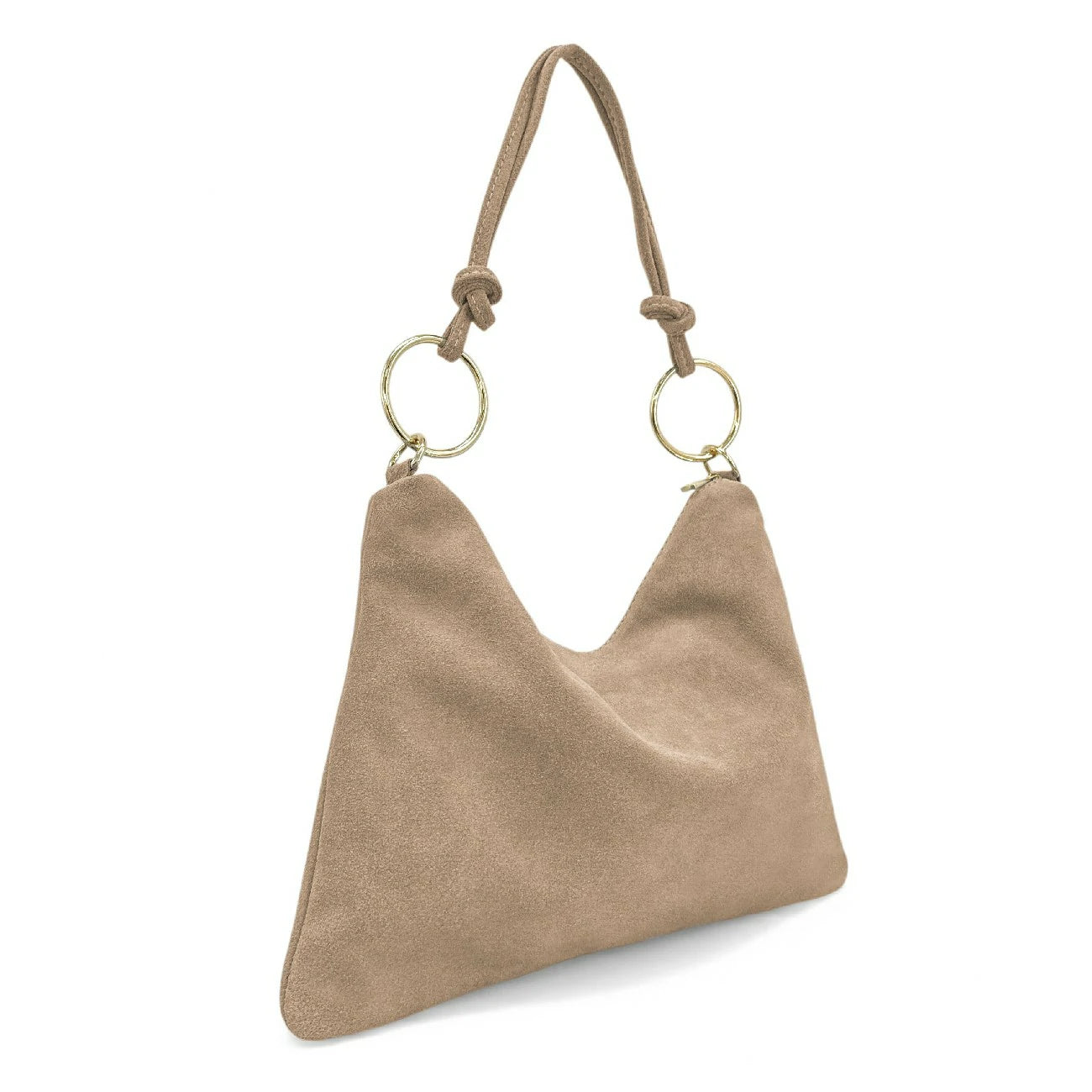 Sac pochette Hobo en daim SOA Beige crème