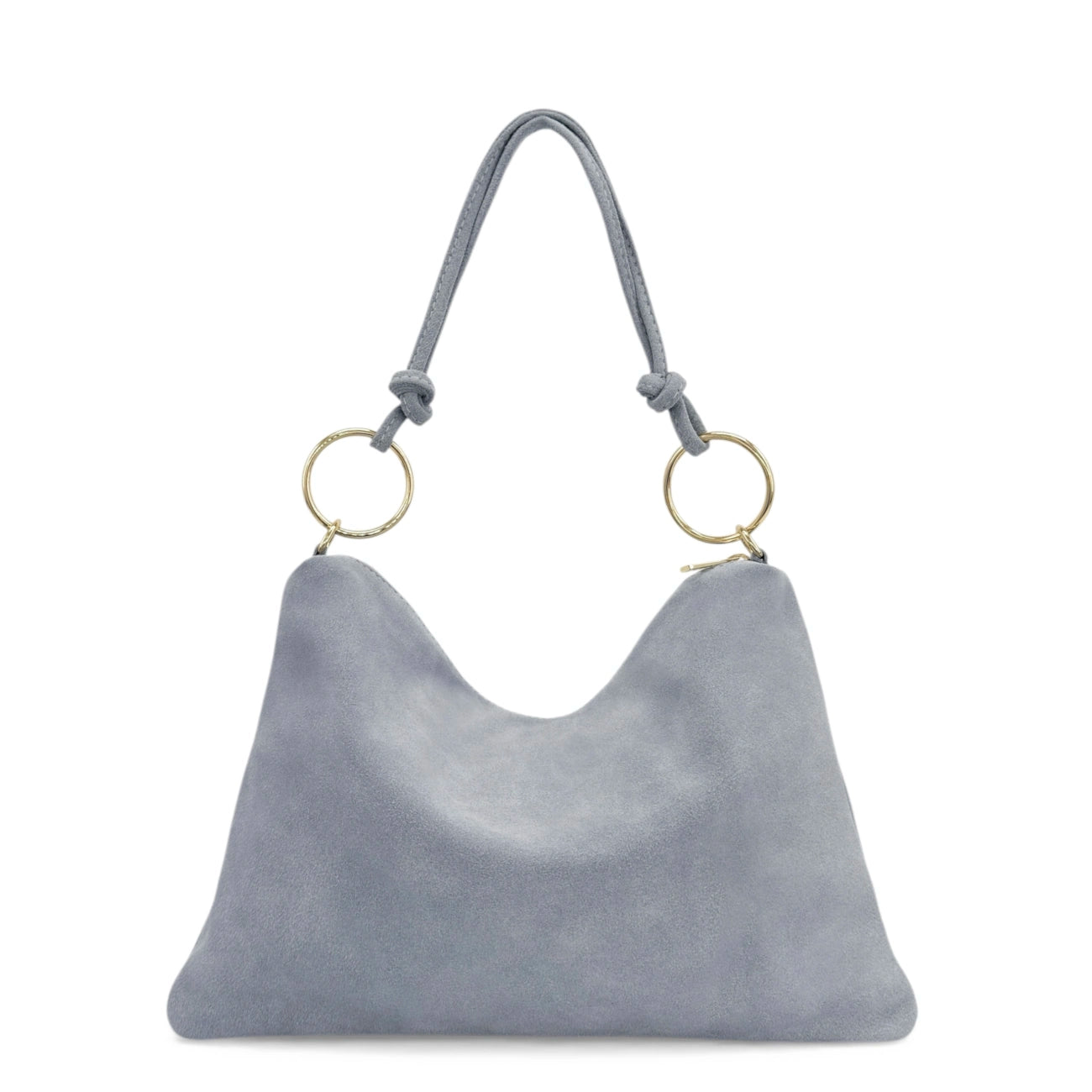 Sac pochette Hobo en daim SOA Bleu pastel