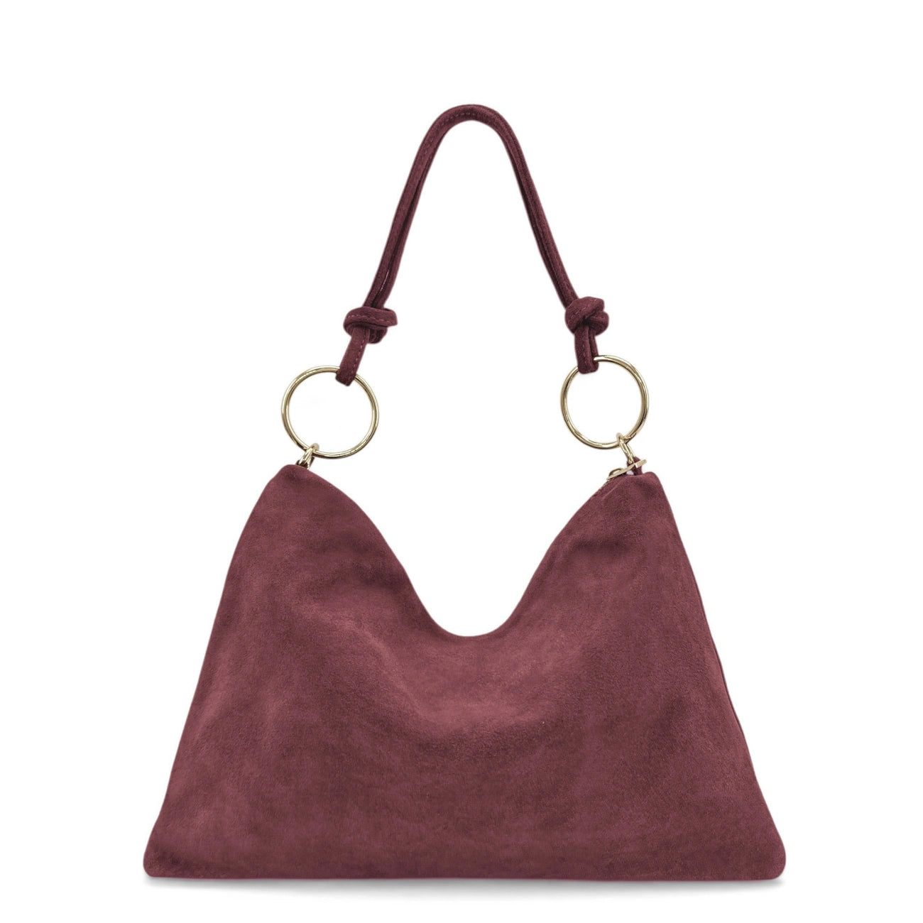 Sac pochette Hobo en daim SOA Rouge bordeaux