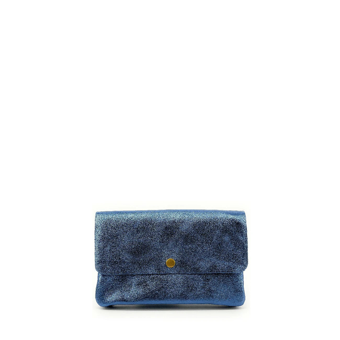 Sac pochette en cuir irisé MAELIA Bleu céleste