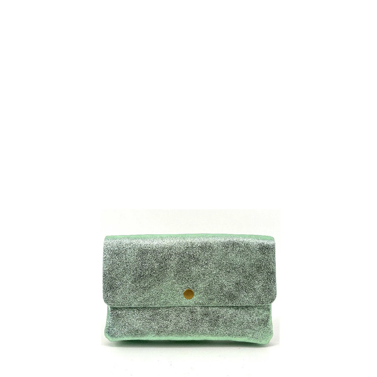 Sac pochette en cuir irisé MAELIA Menthe givrée