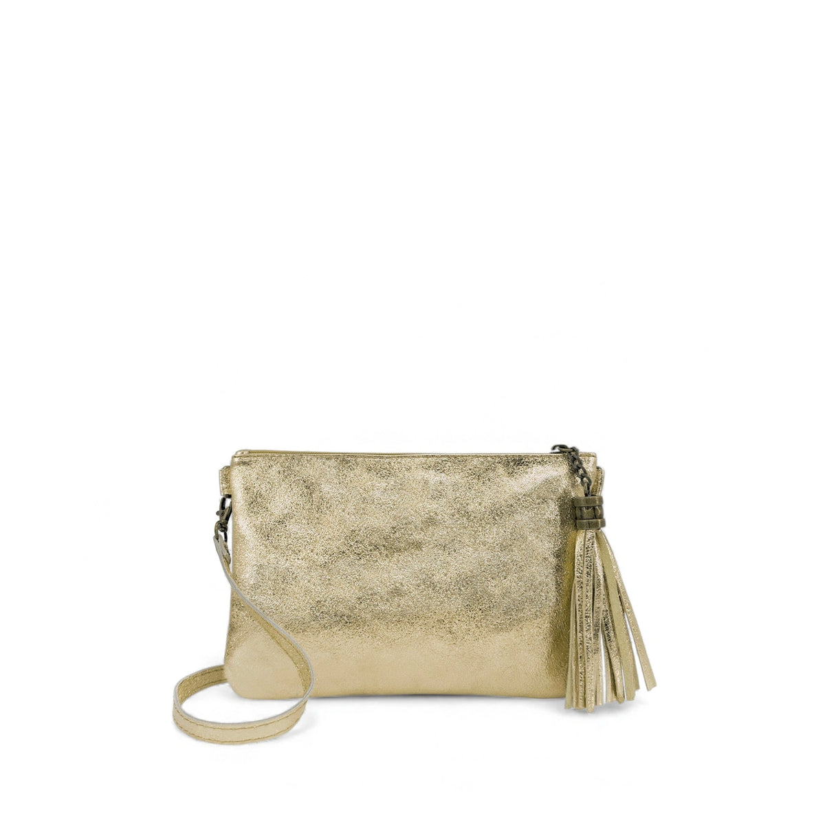 Sac pochette en cuir irisé MORGANE Or pâle