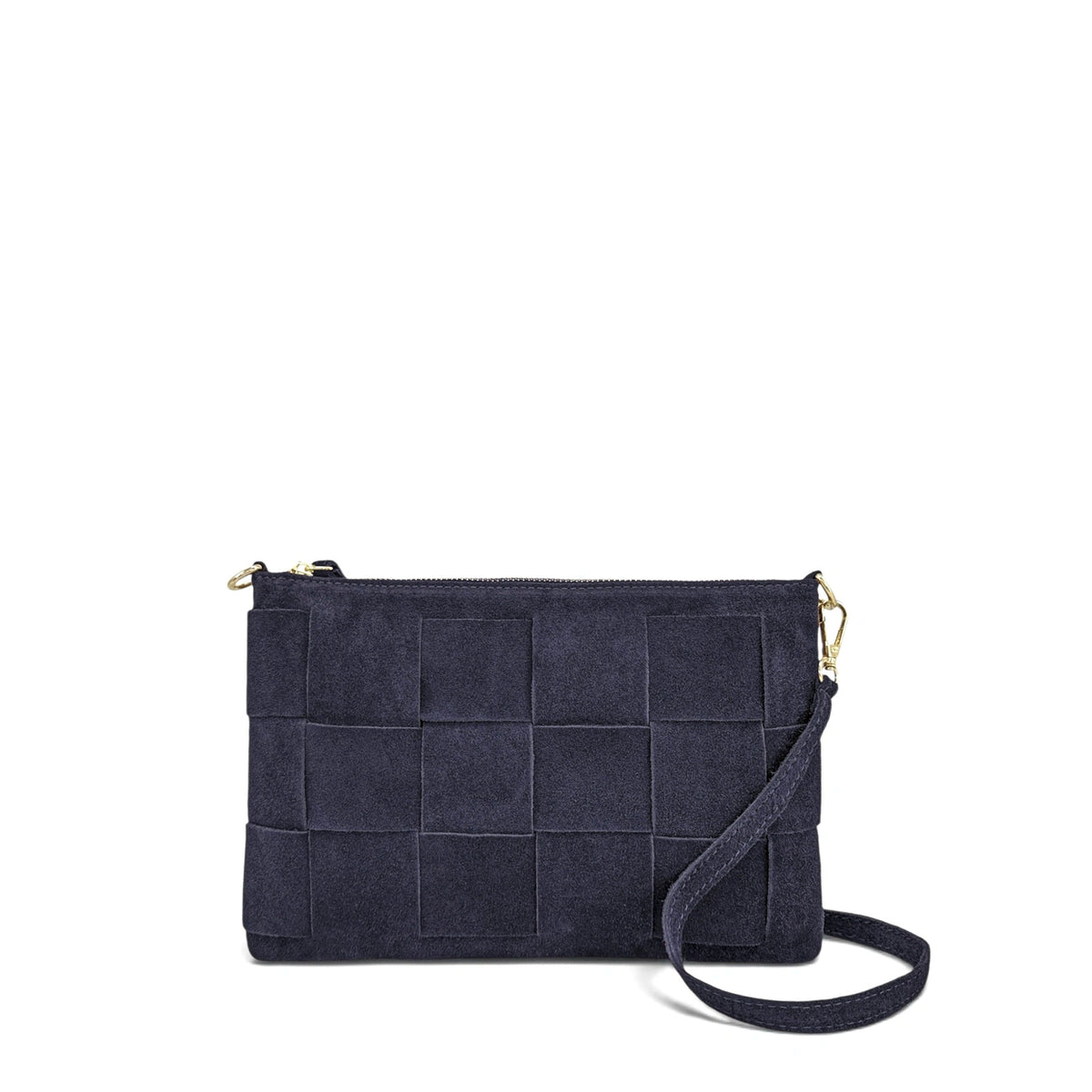 Suede bag bag PERTH Navy blue