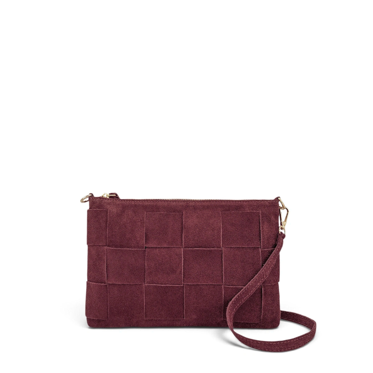 Sac pochette en daim PERTH Bordeaux
