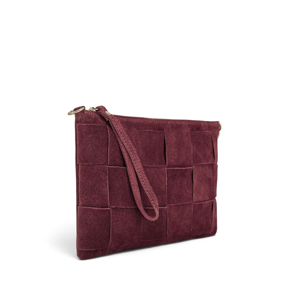 Sac pochette en daim PERTH Bordeaux