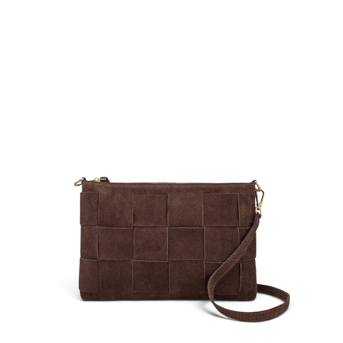 Bolso clutch en ante PERTH Amarillo mostaza