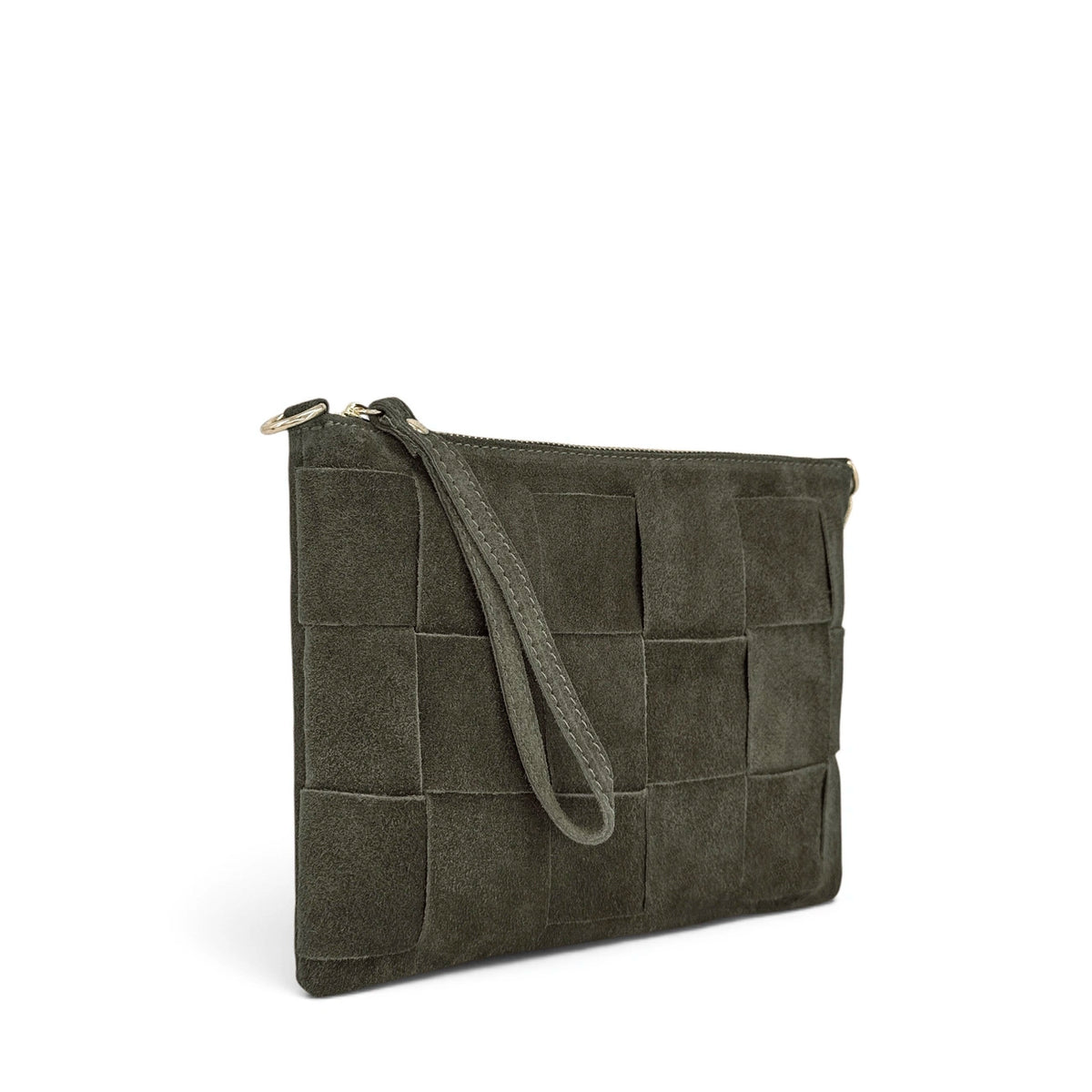 Bolso clutch de ante PERTH Verde intenso