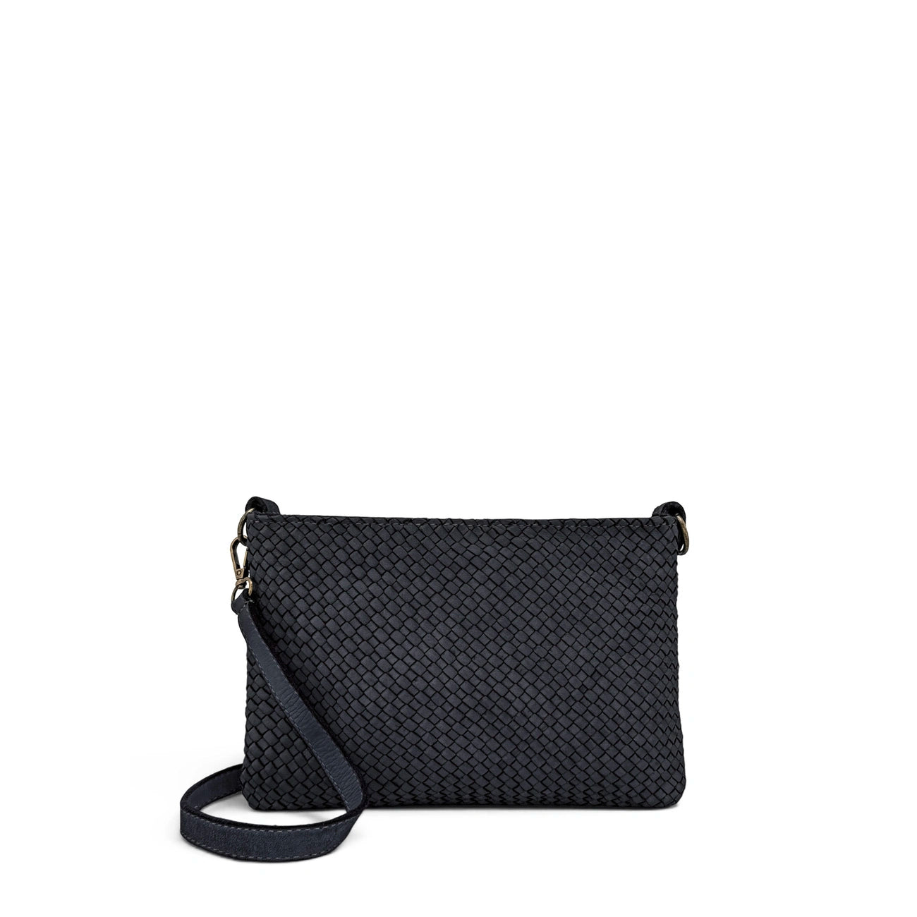 Braided leather strap bag MISS JOE Navy blue