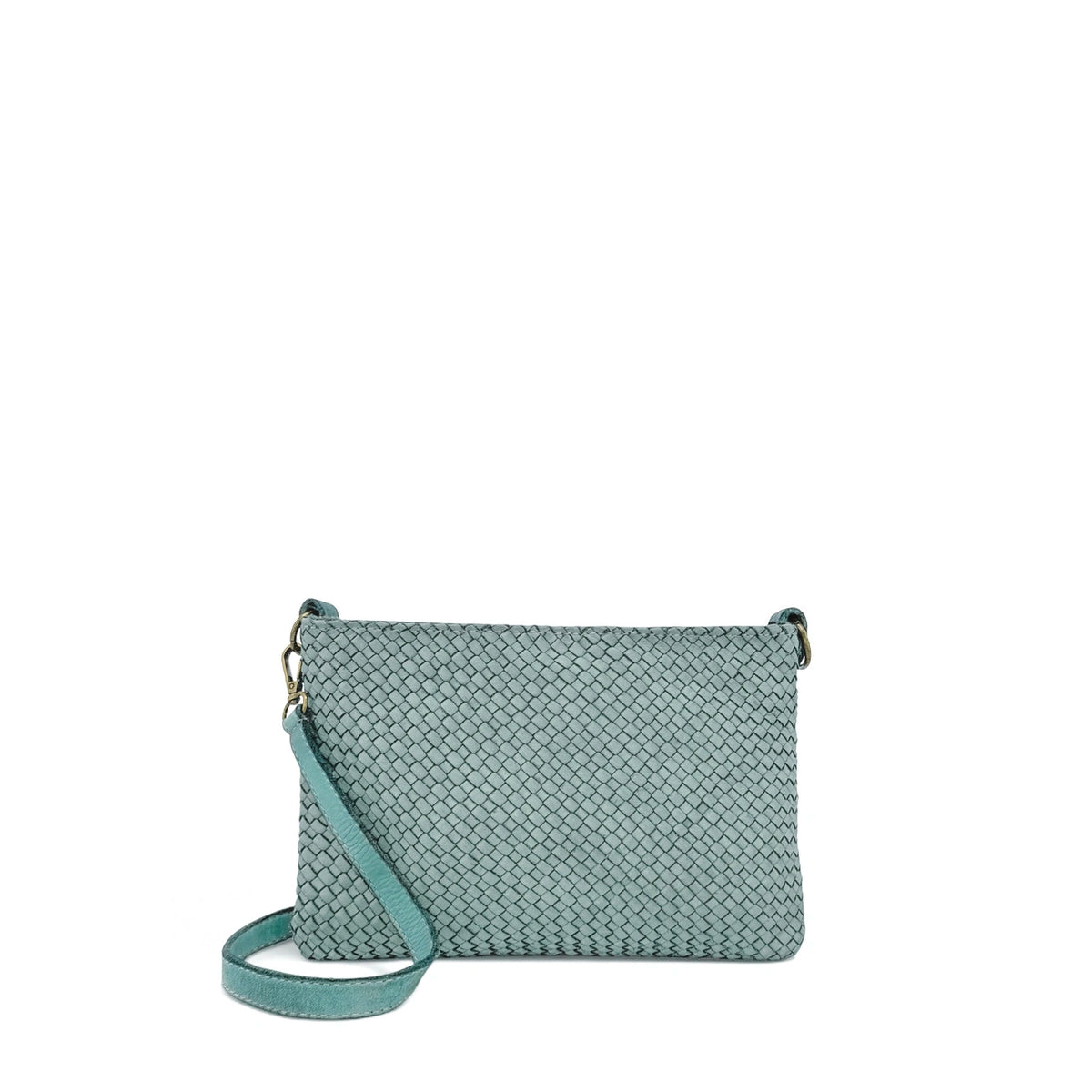 Braided leather strap bag MISS JOE Heavenly blue