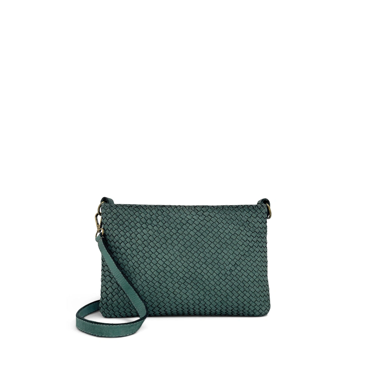 Braided leather strap bag MISS JOE Duck green