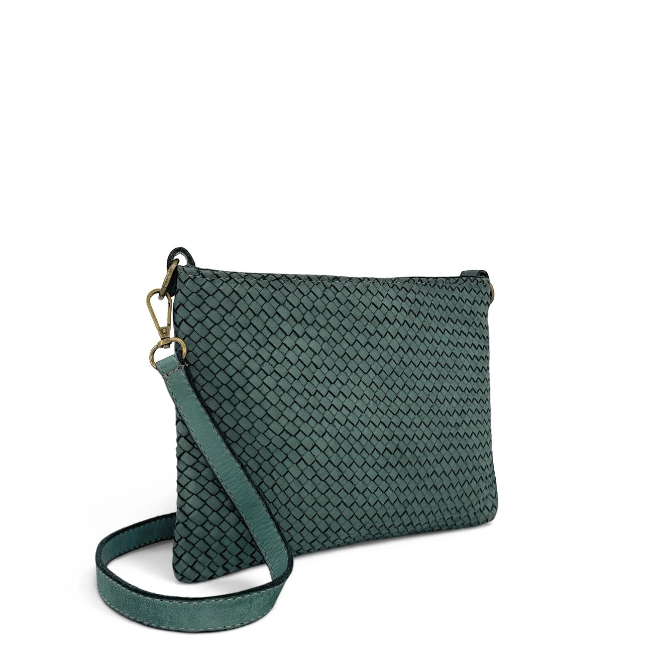 Braided leather strap bag MISS JOE Duck green