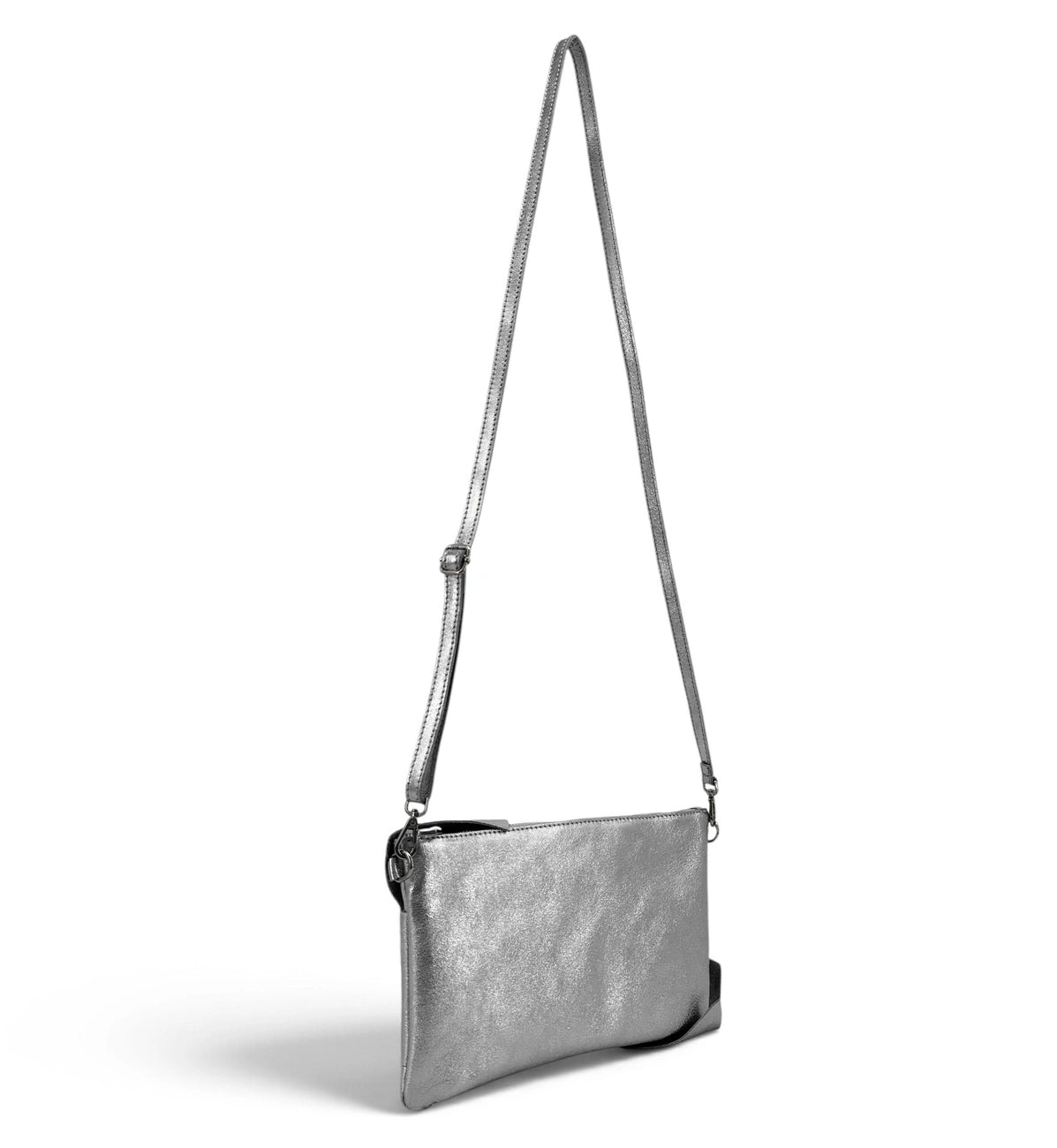 Clutch de piel tornasolada SHERAZADE Plateado medio