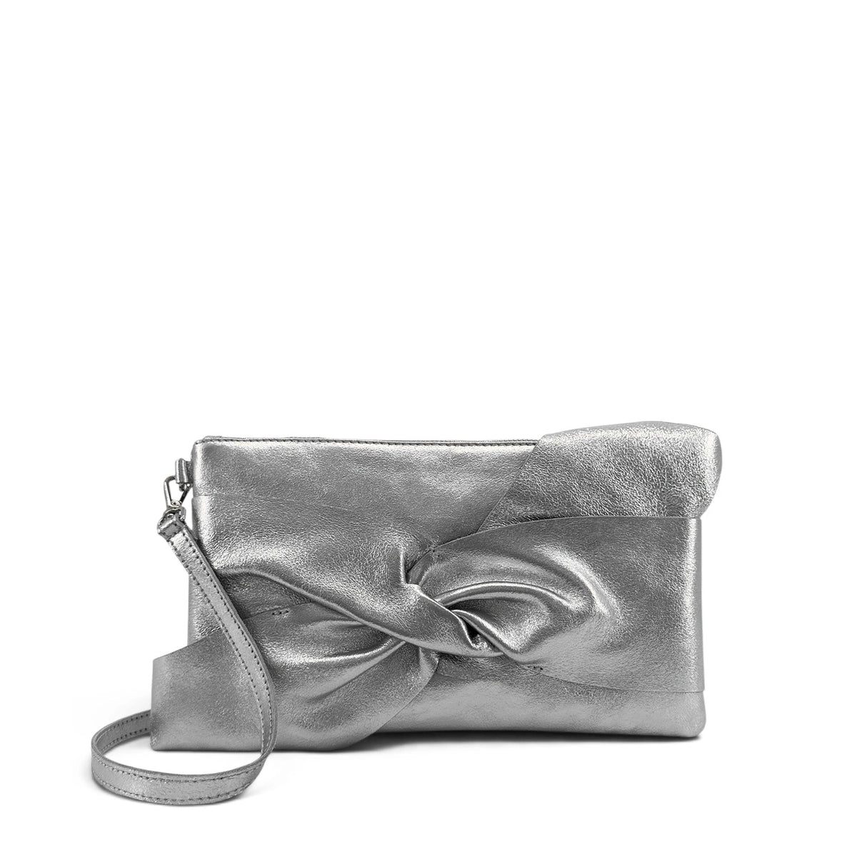 Clutch de piel tornasolada SHERAZADE Plateado medio