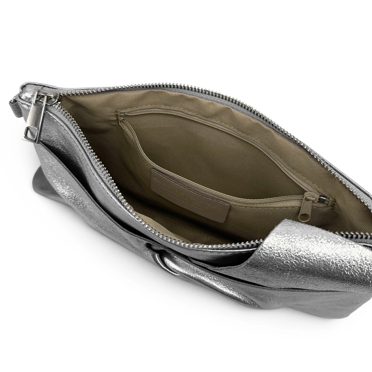 Clutch de piel tornasolada SHERAZADE Plateado medio