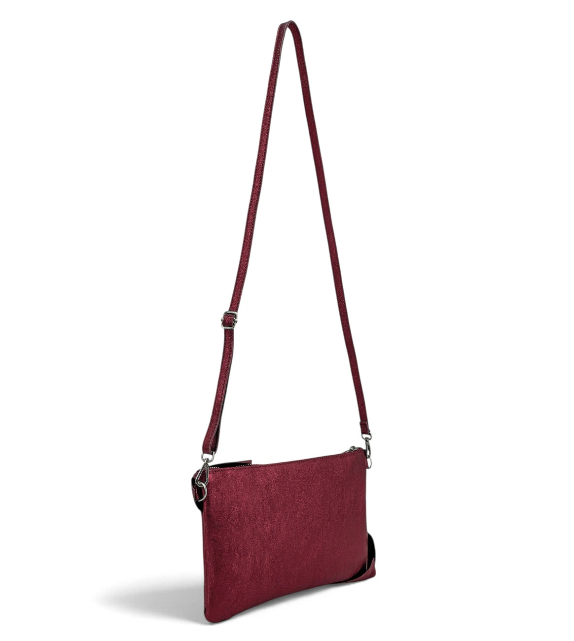 Pochette in pelle iridescente SHERAZADE bordeaux iridescente