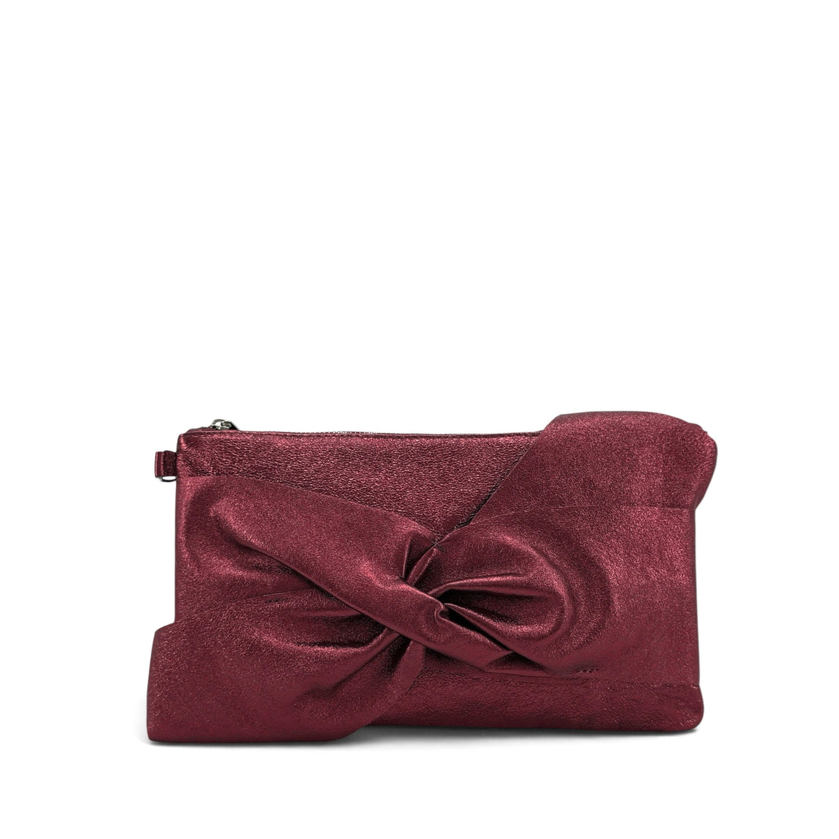 Pochette in pelle iridescente SHERAZADE bordeaux iridescente