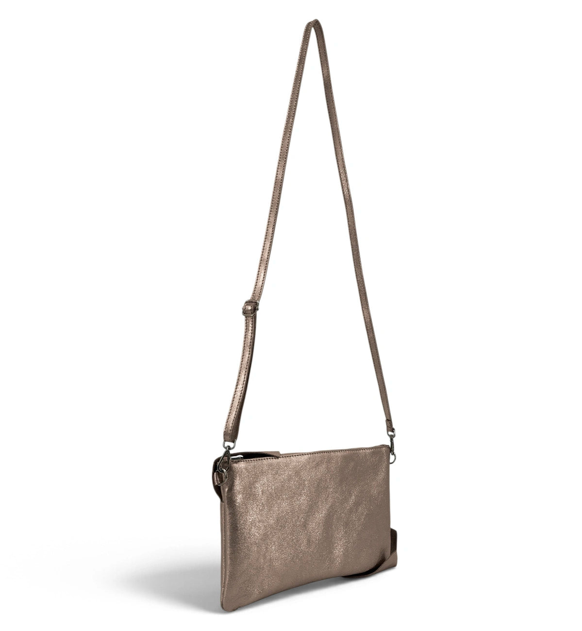 Clutch de piel tornasolada SHERAZADE Champagne tornasolado