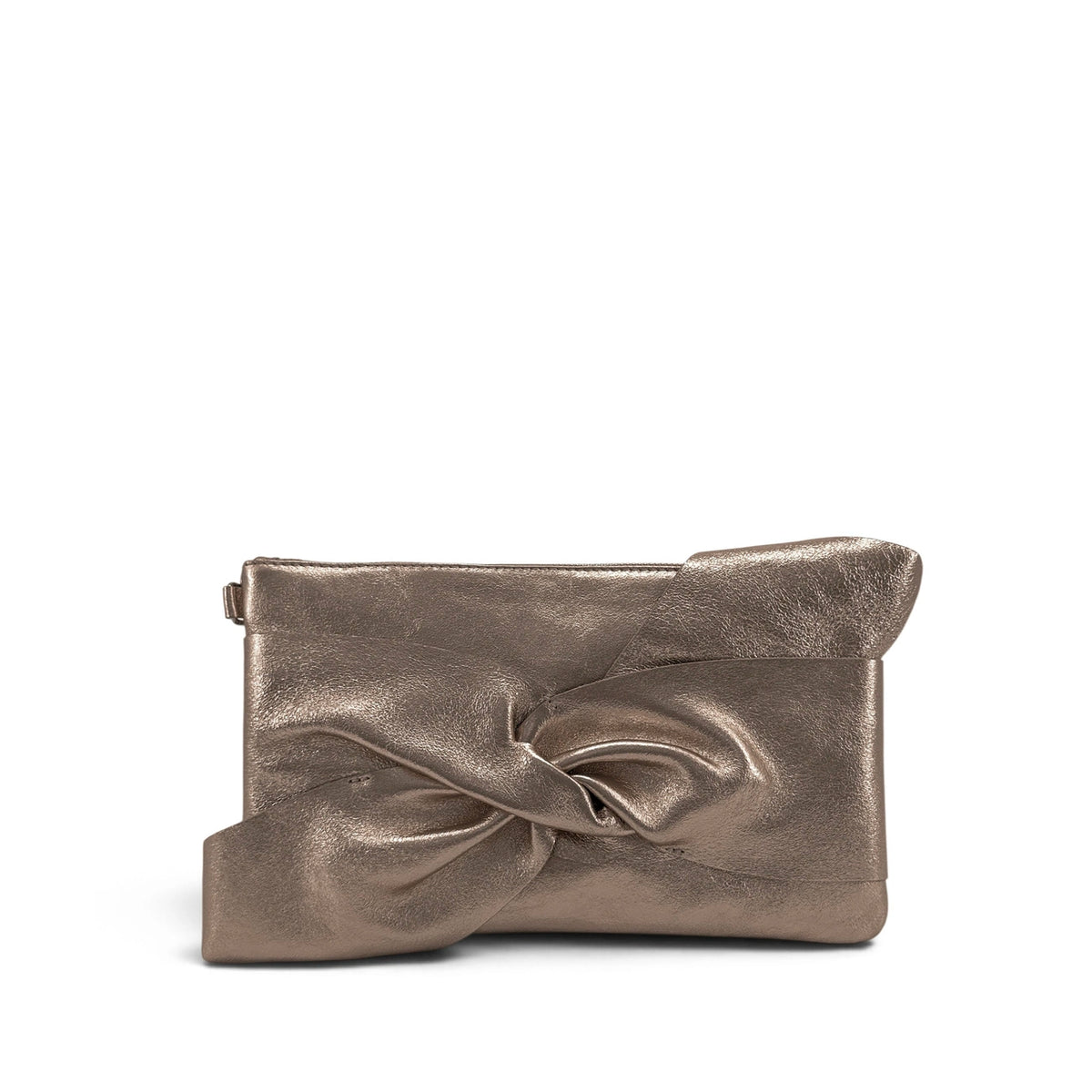 Clutch de piel tornasolada SHERAZADE Champagne tornasolado