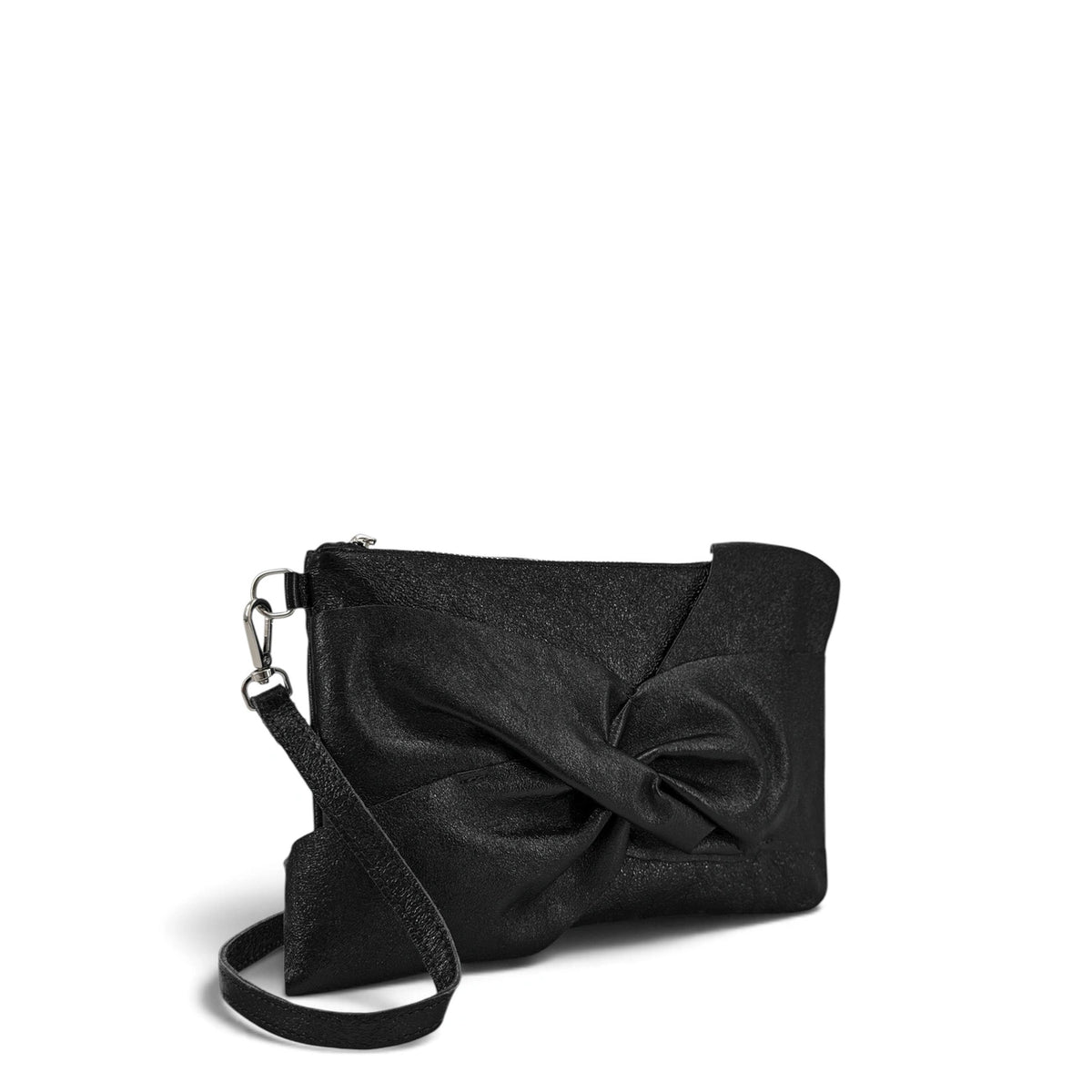 Sac pochette en cuir irisé SHERAZADE Noir irisé