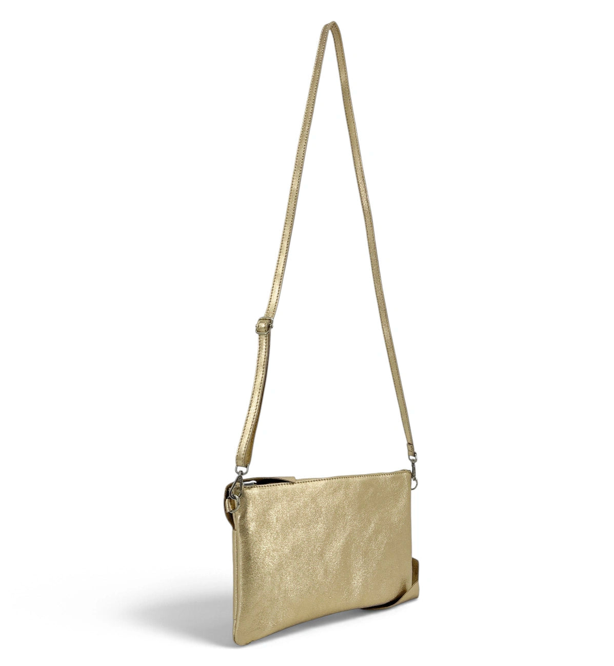 Clutch de piel tornasolada SHERAZADE Dorado pálido
