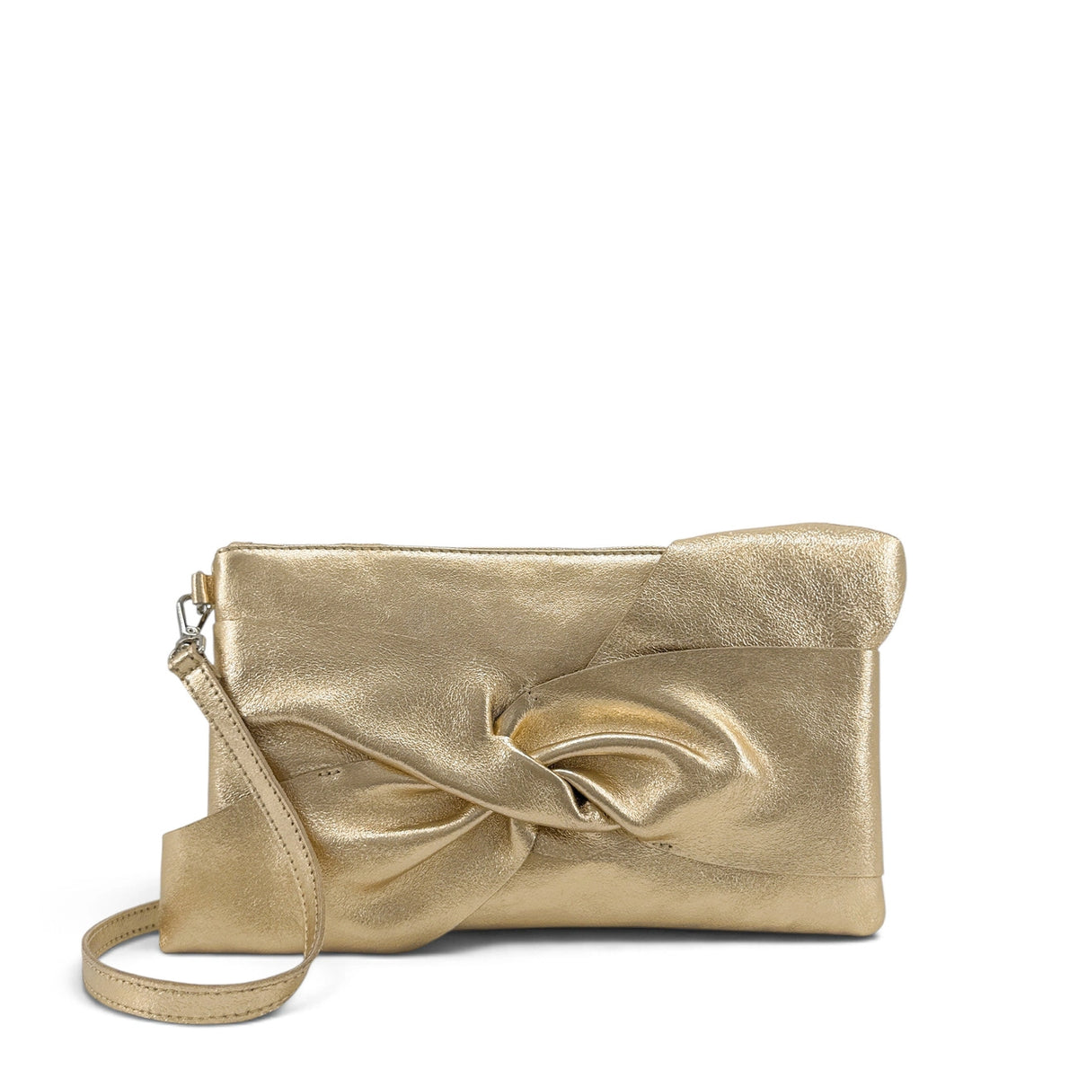 Clutch de piel tornasolada SHERAZADE Dorado pálido
