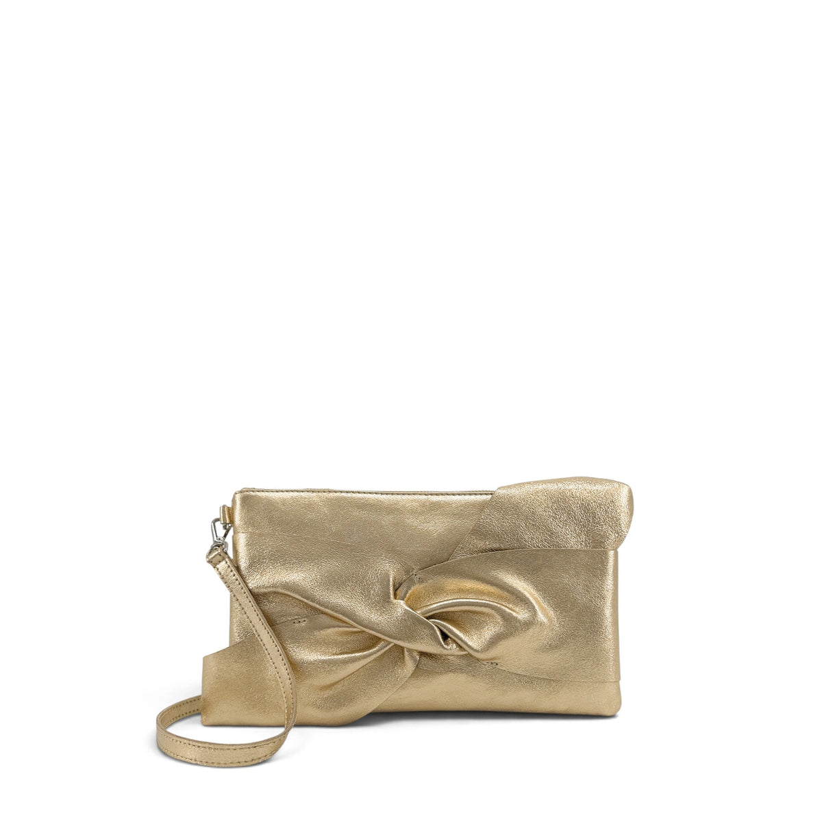 Sac pochette en cuir irisé SHERAZADE Or pâle