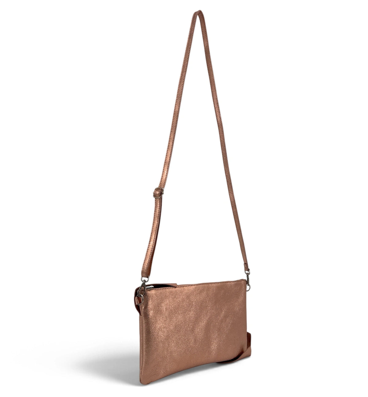 Clutch de piel tornasolada SHERAZADE Oro rosa