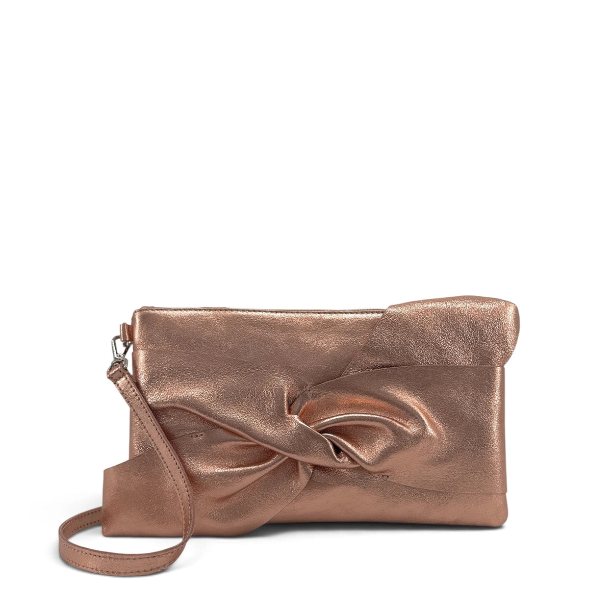 Clutch de piel tornasolada SHERAZADE Oro rosa