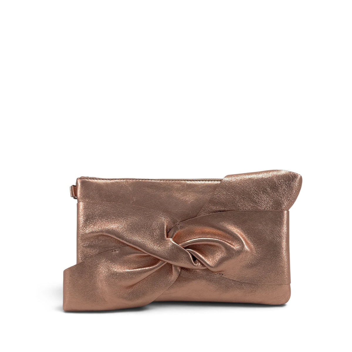 Clutch de piel tornasolada SHERAZADE Oro rosa