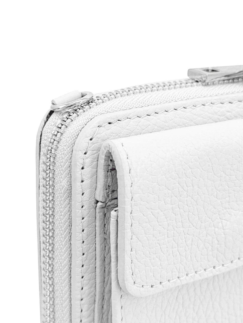 Mini-Clutch aus genarbtem Leder STREET Weiß