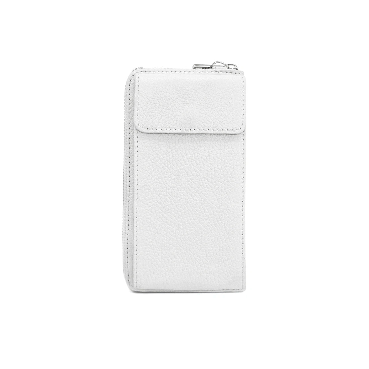 Mini-Clutch aus genarbtem Leder STREET Weiß