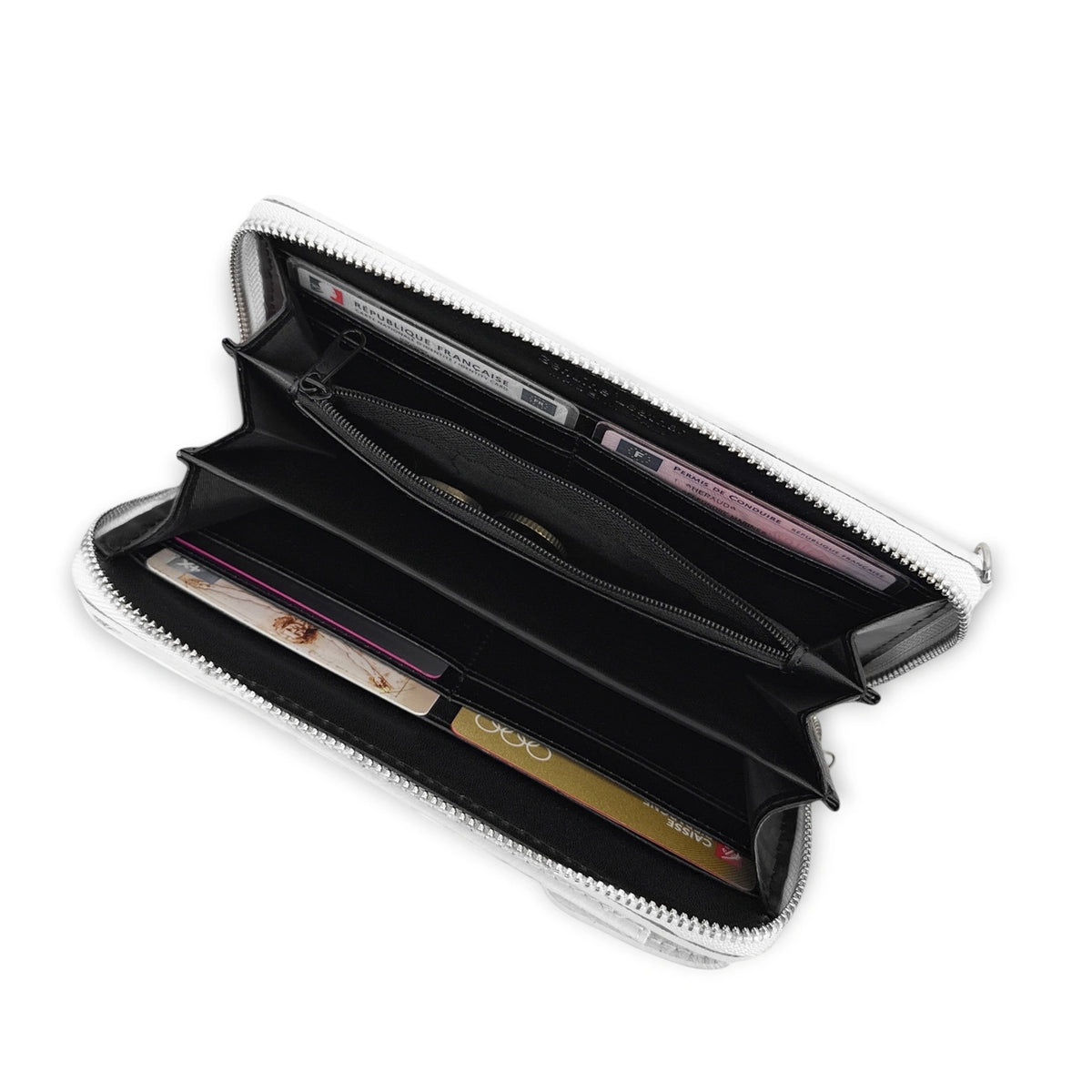 Mini-Clutch aus genarbtem Leder STREET Weiß