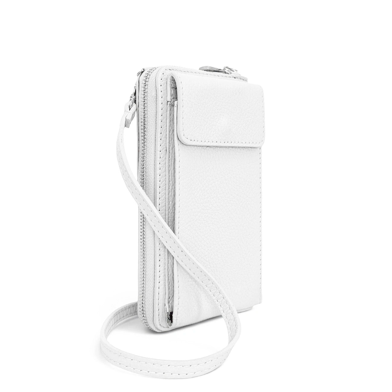 Mini-Sac bolsillo de cuero grano STREET Blanco