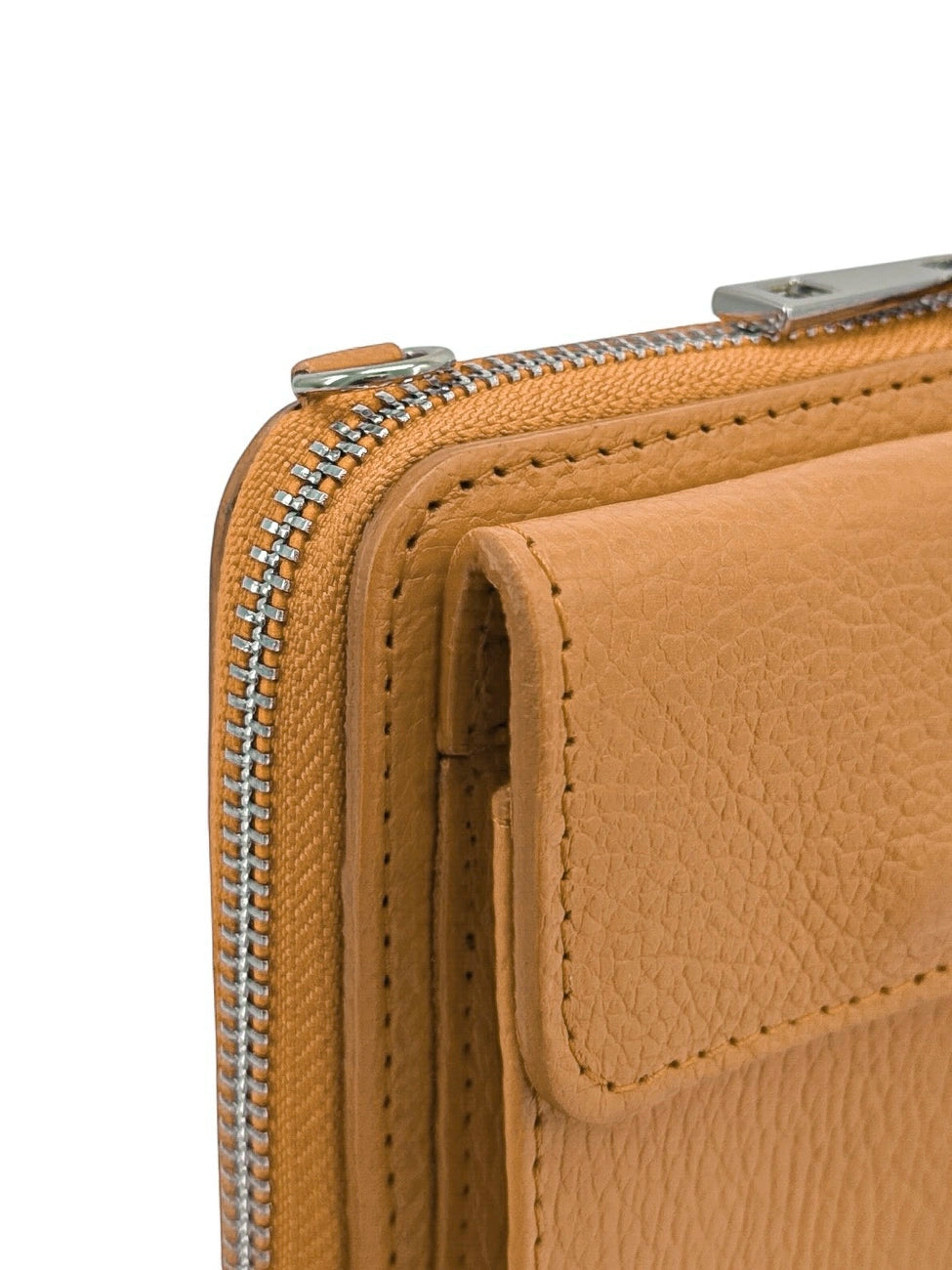 Mini-Clutch aus genarbtem Leder STREET Camelbraun