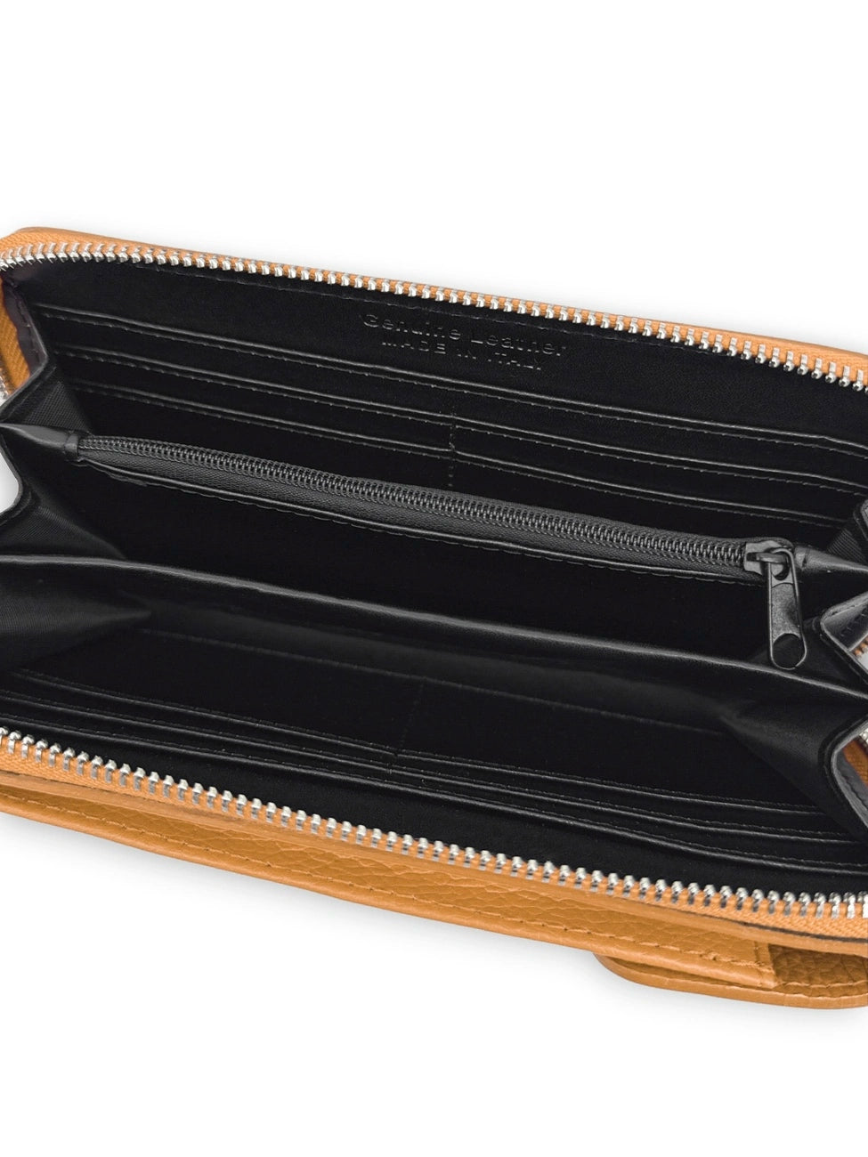 Mini-Clutch aus genarbtem Leder STREET Camelbraun