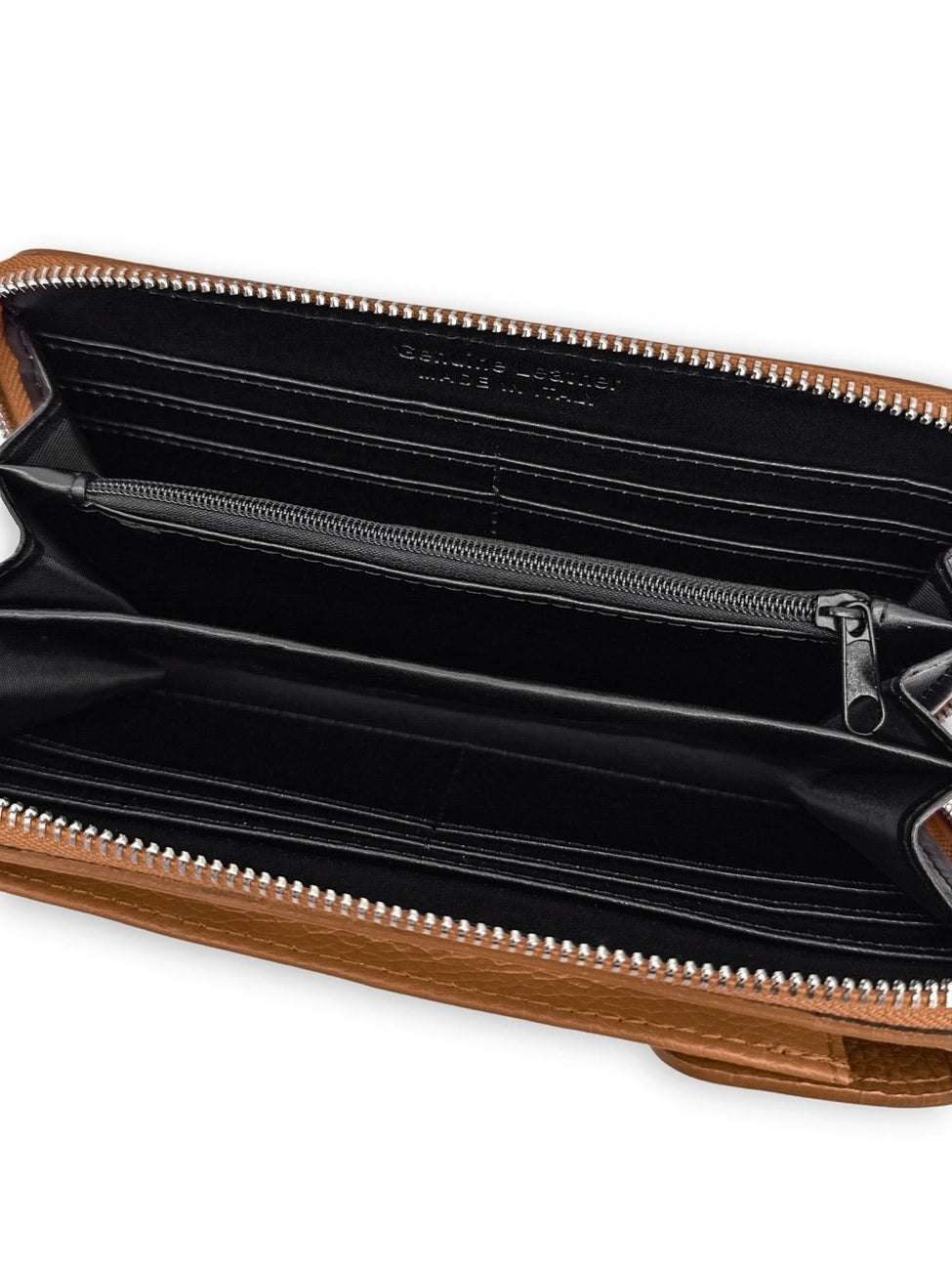 Mini-Clutch-Tasche aus genarbtem Leder STREET Dunkelcamelbraun