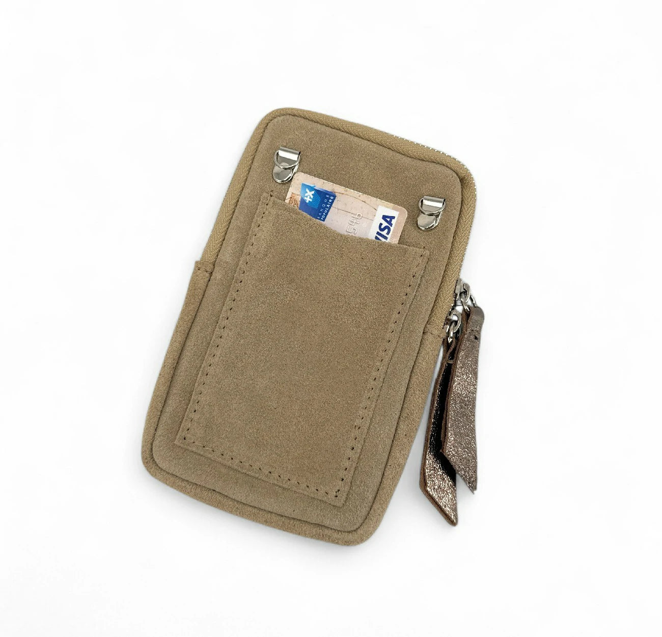 Suede strap pocket LOUVRE Purple