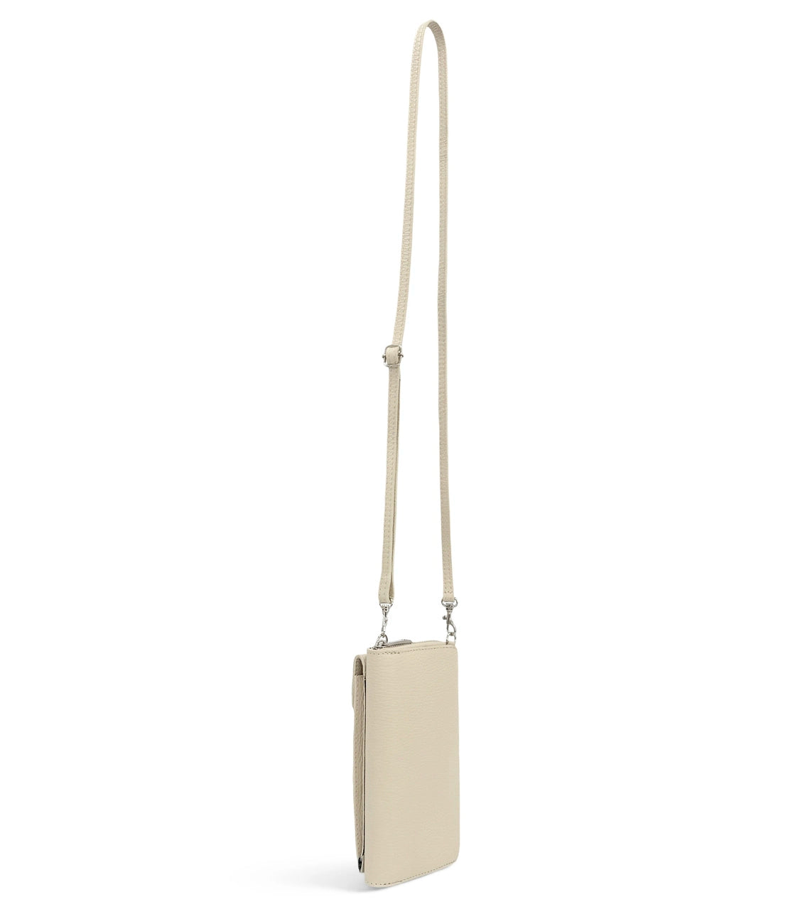 Mini borsa pochette in pelle martellata STREET Beige crema