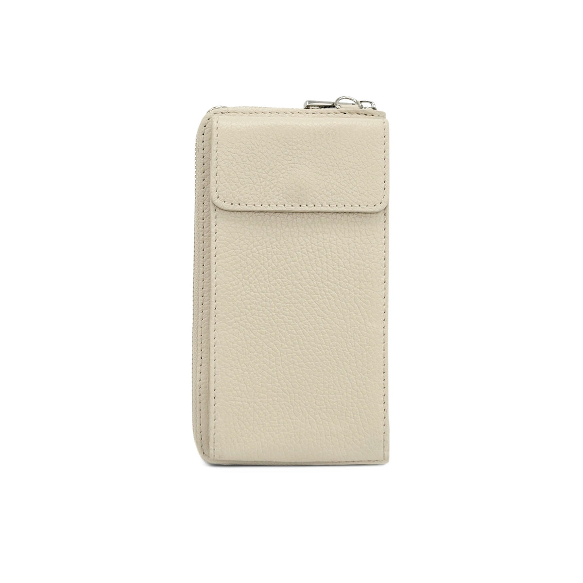 Mini borsa pochette in pelle martellata STREET Beige crema