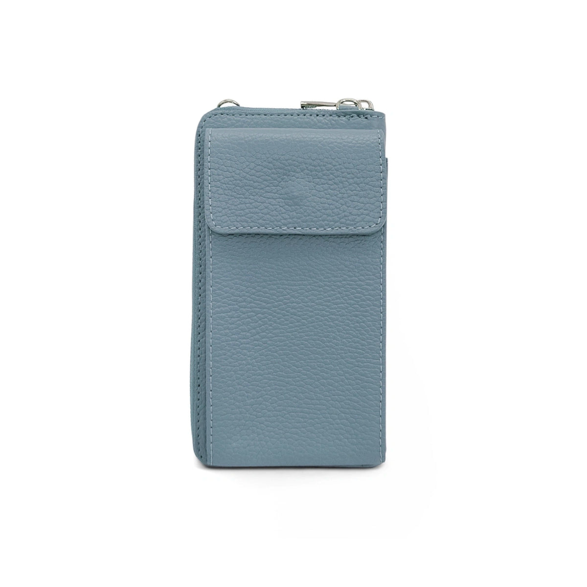 Minibolso clutch de piel granulada STREET Azul pastel