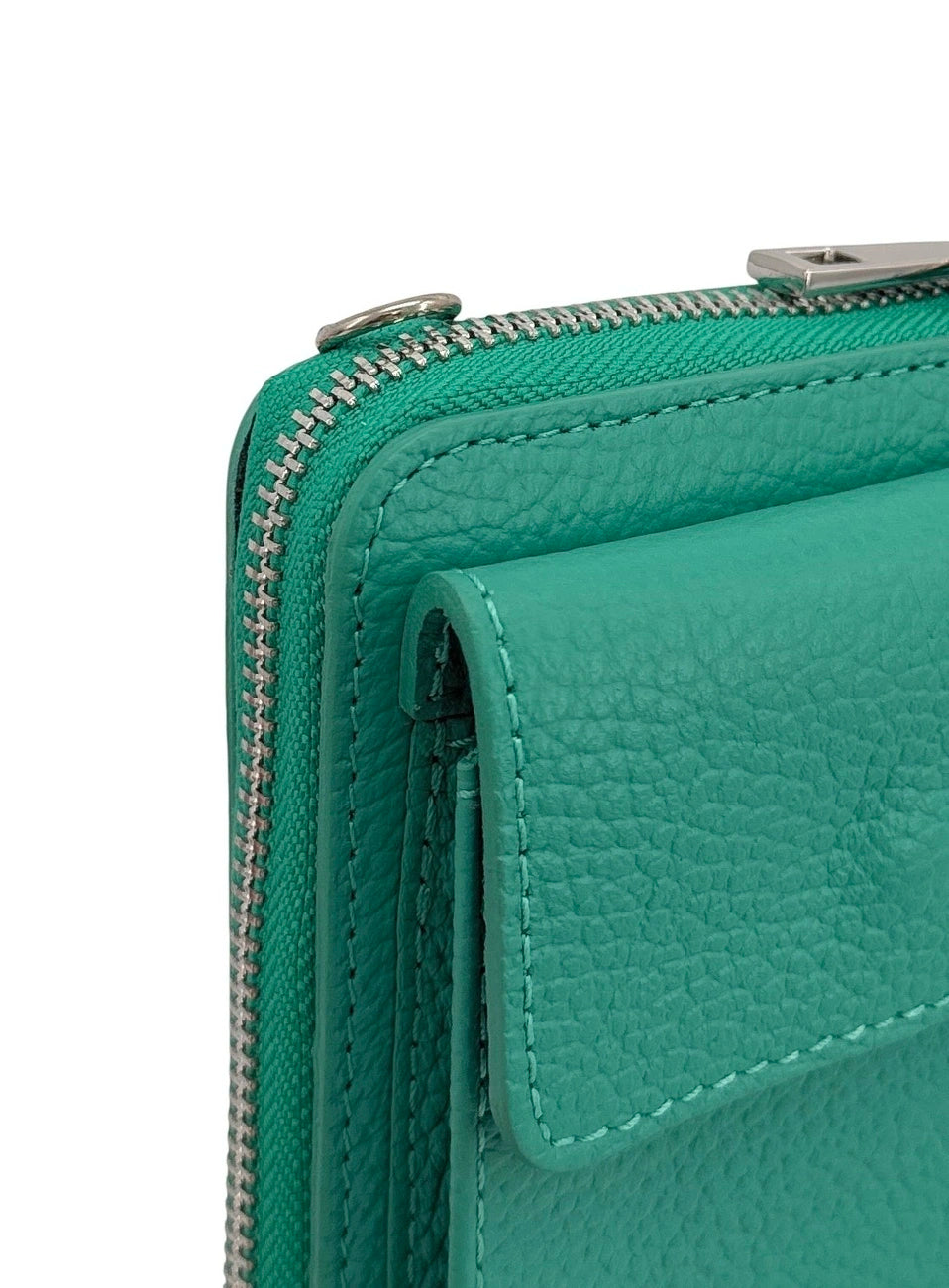 Minibolso clutch de piel granulada STREET Azul mares del sur