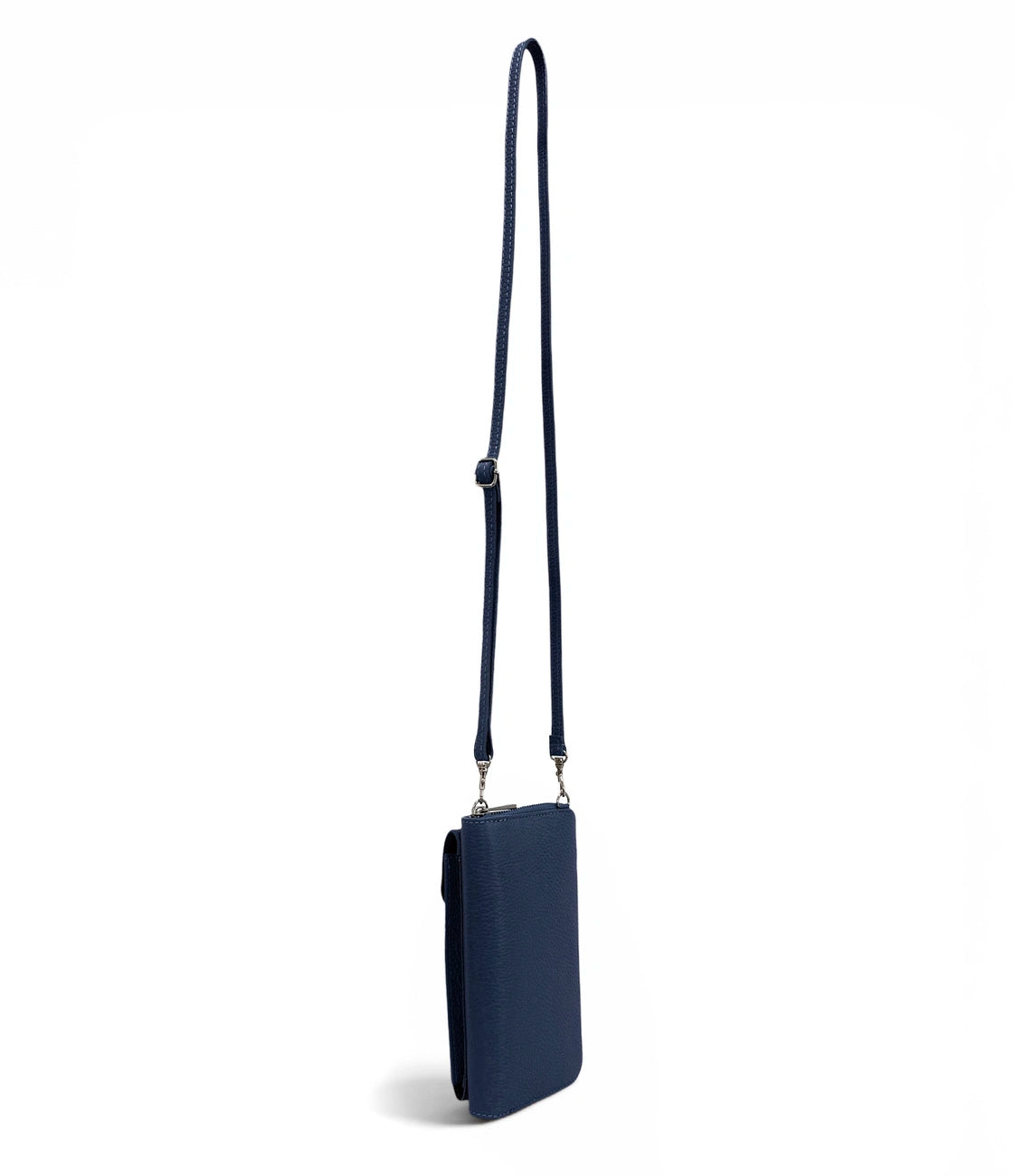 Mini-Handytasche aus genarbtem Leder STREET Tiefblau