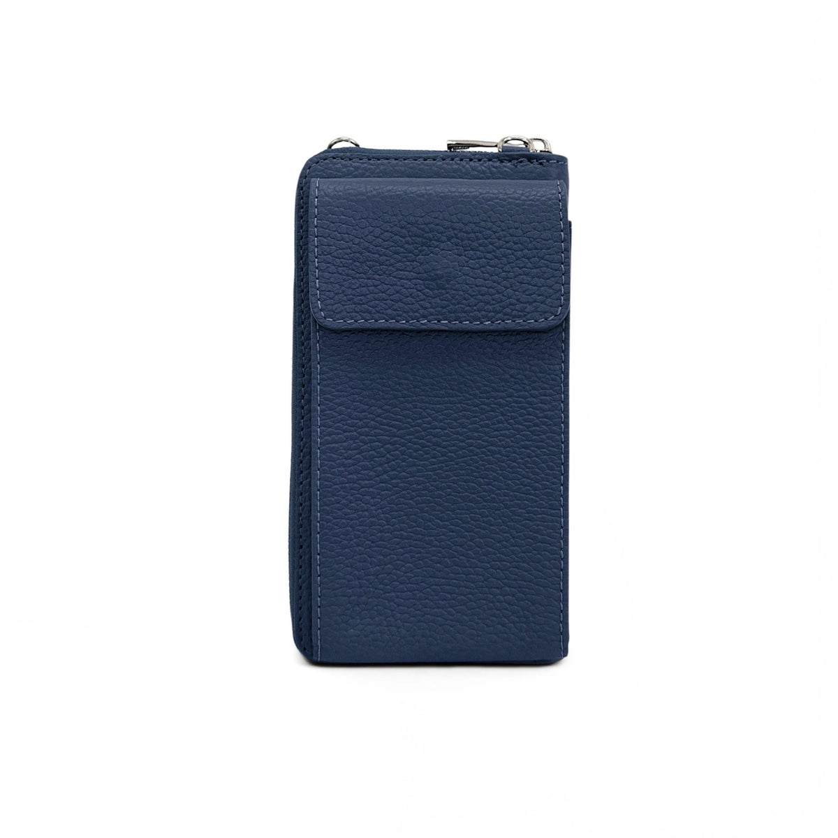 Mini-Handytasche aus genarbtem Leder STREET Tiefblau