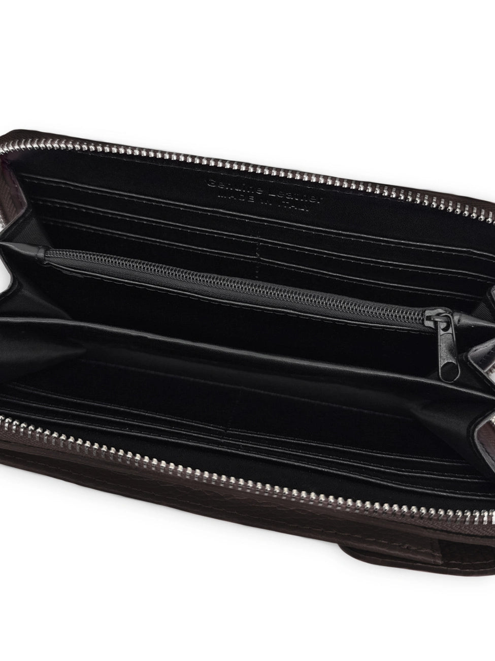 STREET grained leather mini clutch bag, Cocoa brown