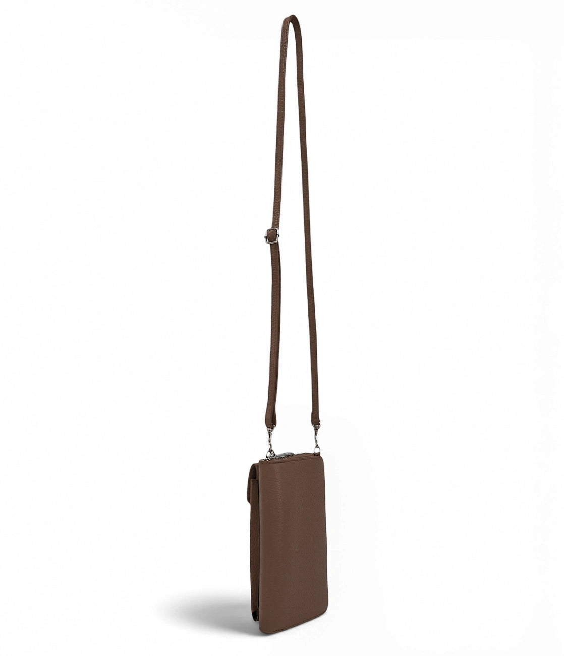 Mini-sac pochette en cuir grainé STREET Marron moka