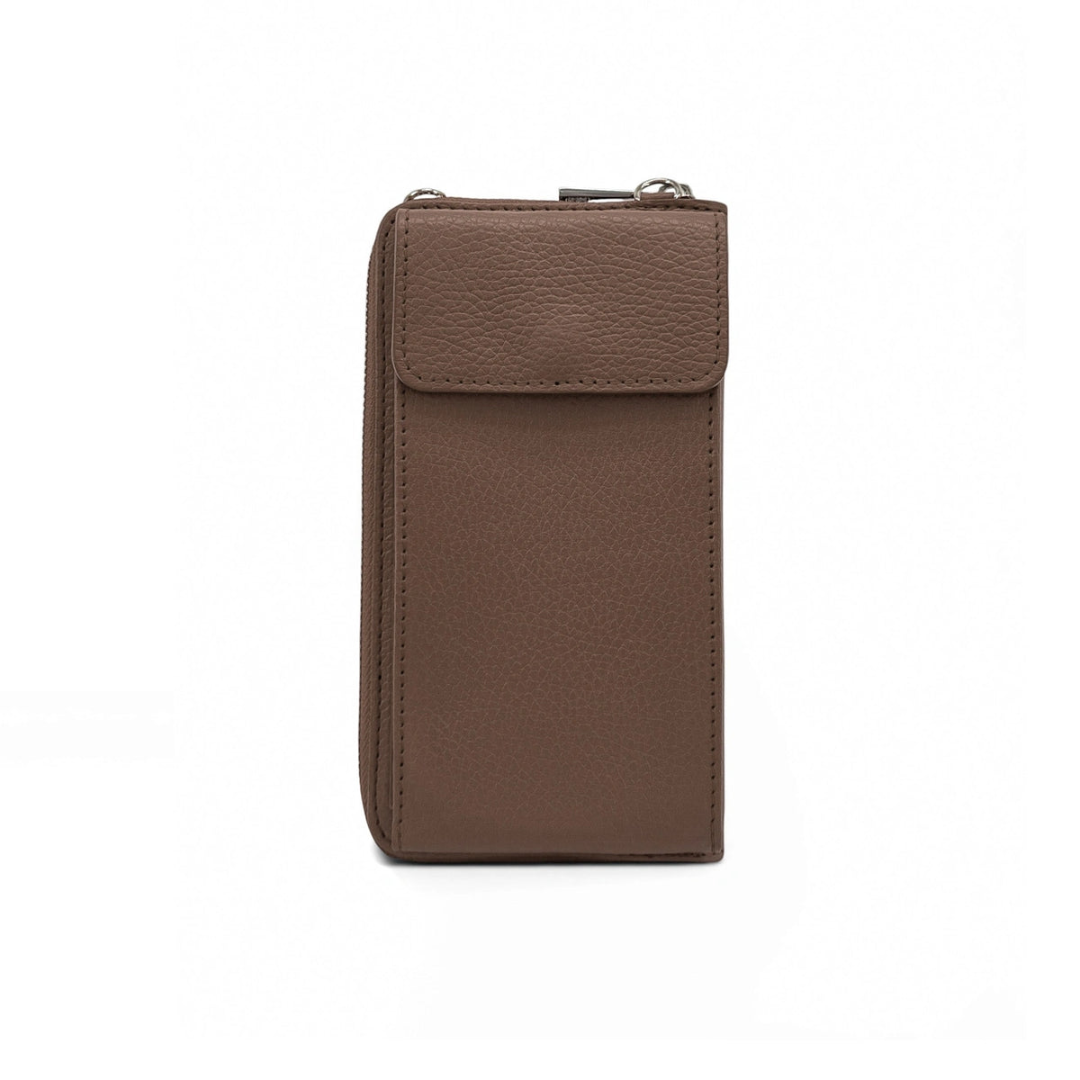 Mini-sac pochette en cuir grainé STREET Marron moka
