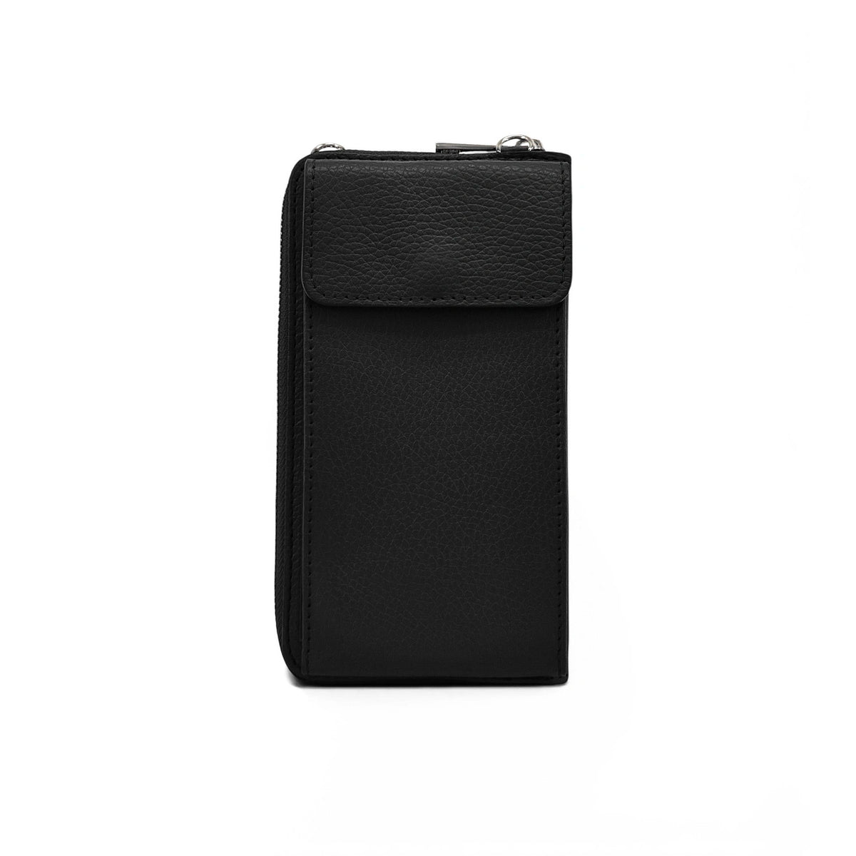 STREET Black Grained Leather Mini Clutch Bag
