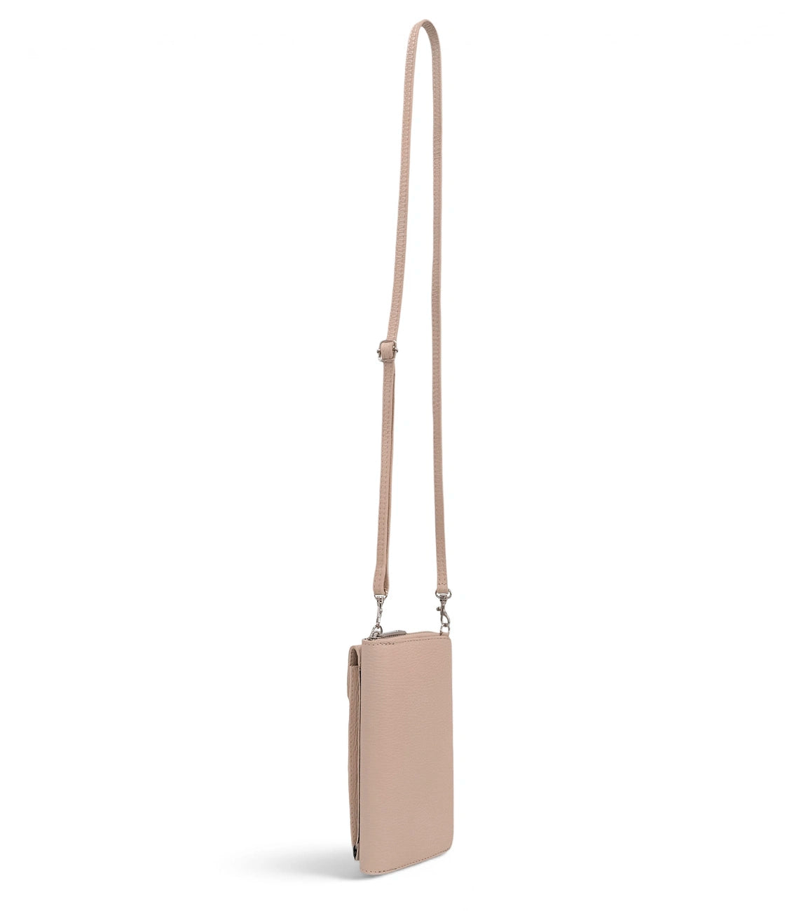 STREET grained leather mini clutch bag, Nude pink