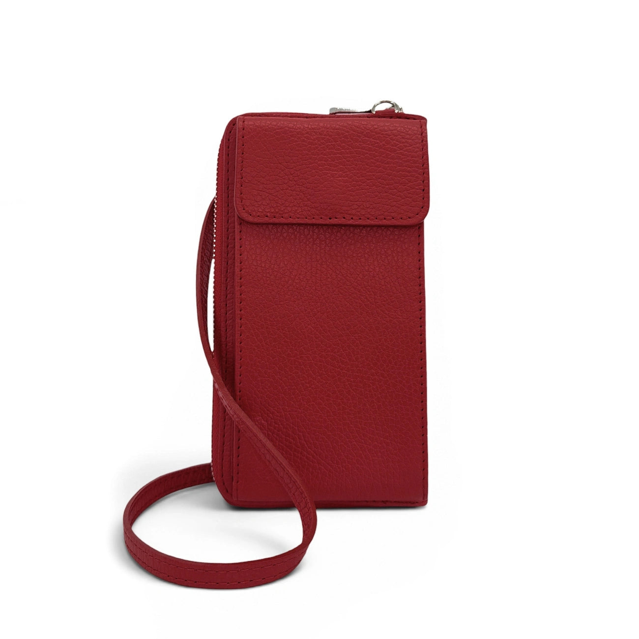 Mini-Sac bolsillo de cuero grano STREET Rojo oscuro