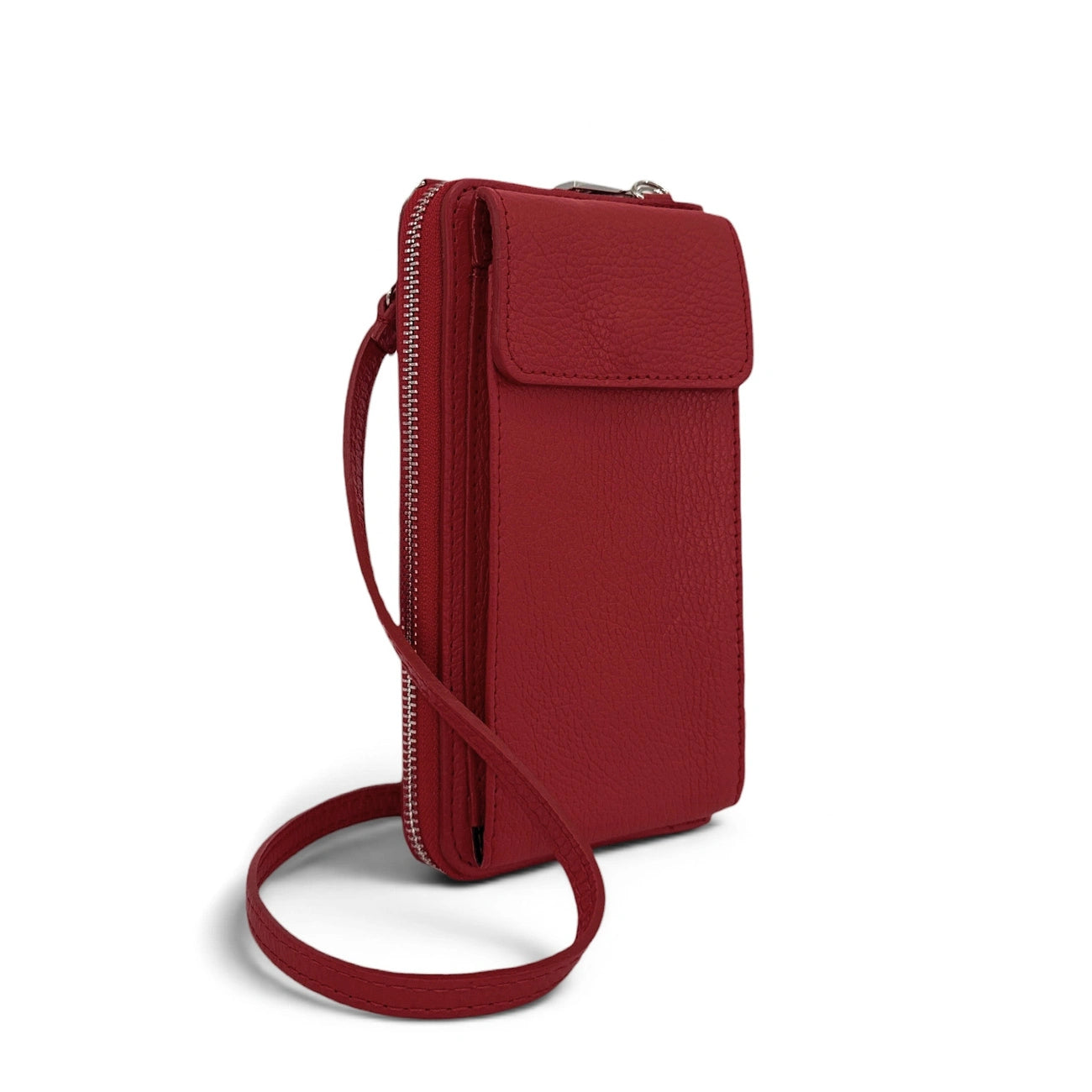 Mini-Sac bolsillo de cuero grano STREET Rojo oscuro